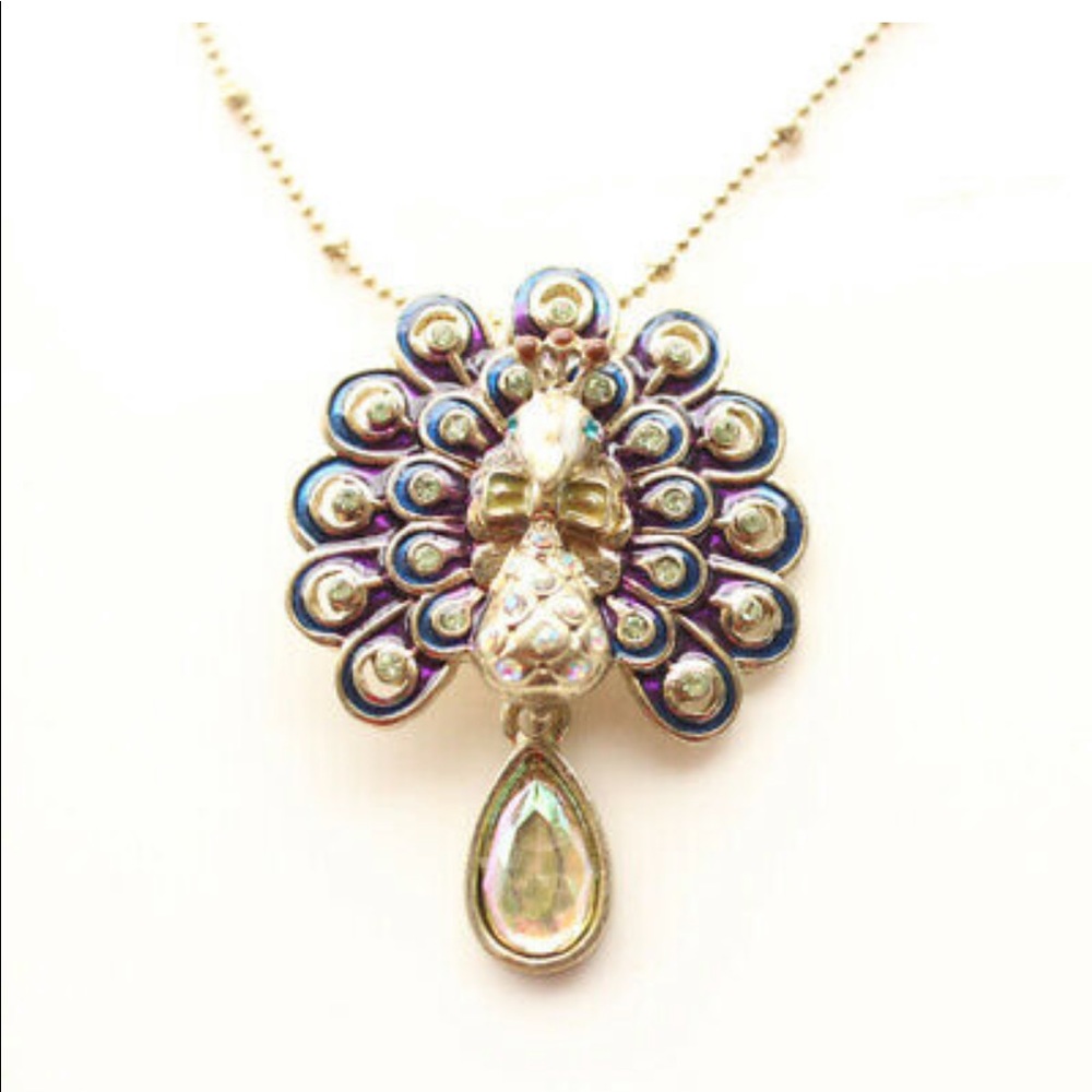 Betsey Johnson Crystal peacock necklace